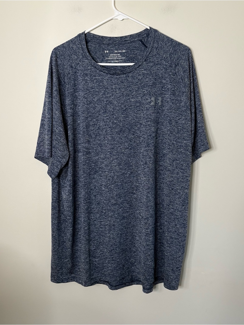 Under Armour Men’s Heather Navy blue Performance T-Shirt 2XL gym casual